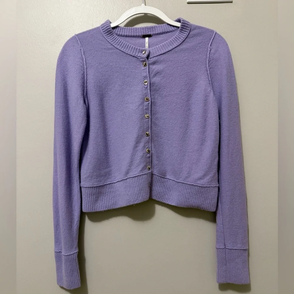Free People Nocturnal Solid Cashmere Cardi | Mulberry Frost
